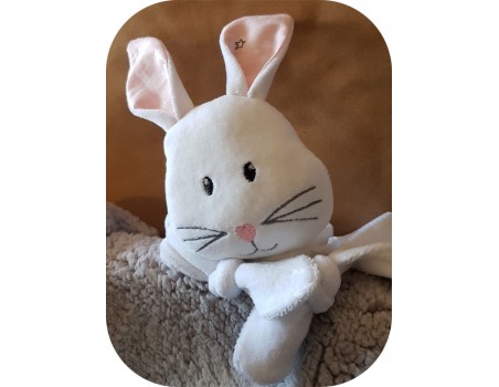 machine embroidery  design rabbit blanket head ith