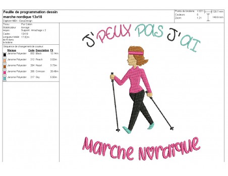 machine  Embroidery design  i can not  Nordic's walk