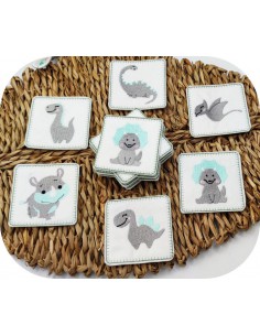 Motif de broderie machine memory  petits dinosaures ITH