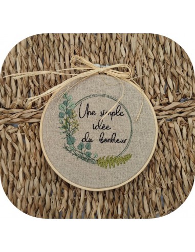 machine embroidery design eucalyptus wreath