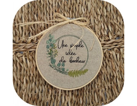 machine embroidery design eucalyptus wreath