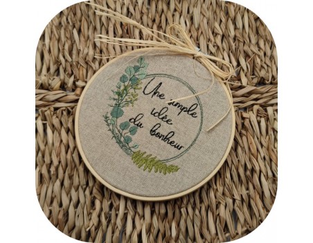 machine embroidery design eucalyptus wreath