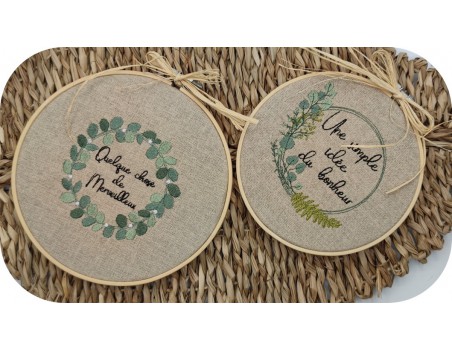 machine embroidery design eucalyptus wreath