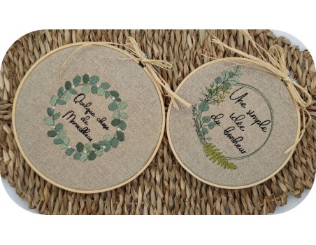 machine embroidery design eucalyptus wreath