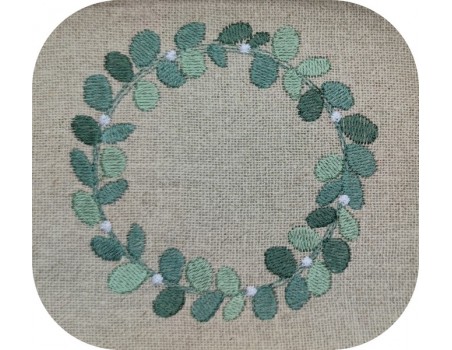 Motif de broderie machine cadre eucalyptus