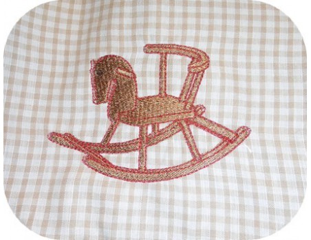 Motif de broderie petit cheval à bascule