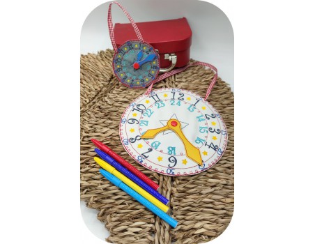 motif de broderie machine horloge ITH