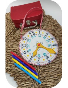 motif de broderie machine horloge ITH
