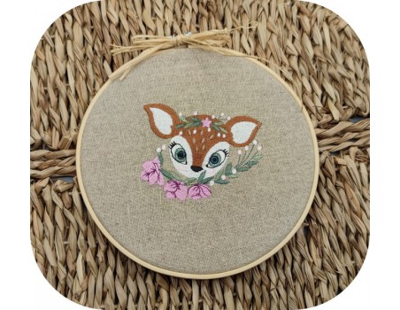 machine embroidery design doe with its flowers