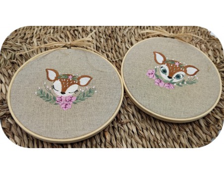 machine embroidery design doe with its flowers