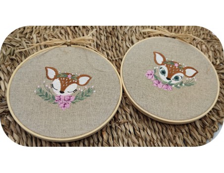 machine embroidery design doe with its flowers