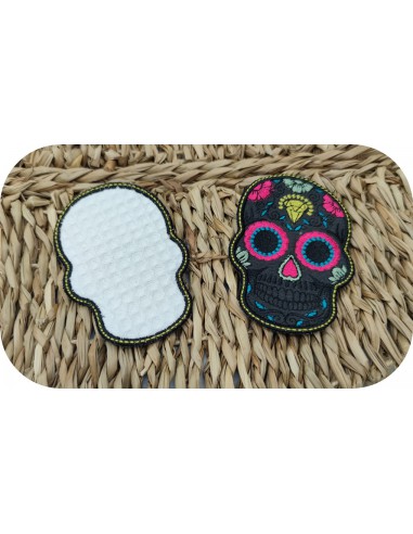 machine embroidery design ith skull makeup remover