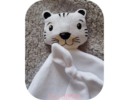 Motif de broderie machine tête  doudou tigre  ITH