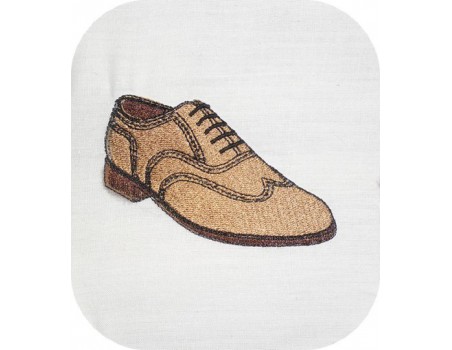 machine embroidery design men's shoe