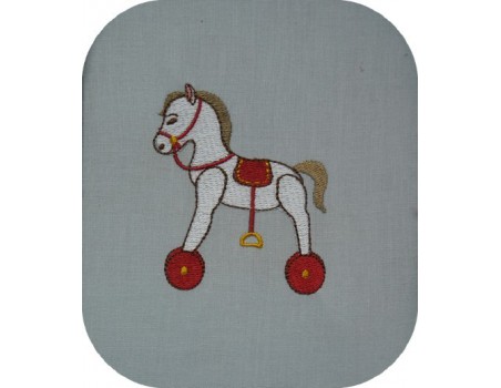 Motif de broderie cheval a roulettes