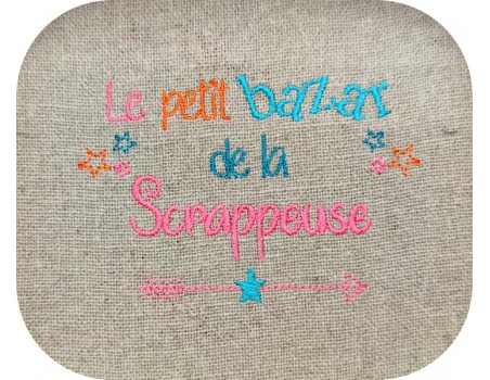 machine embroidery design text Scrapp Bazaar
