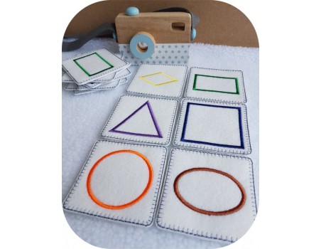 machine embroidery design ith shapes and colors montessori memory game