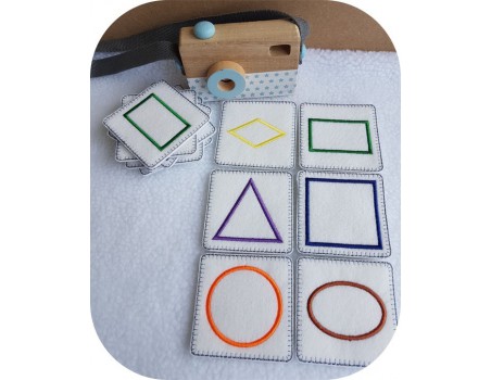 machine embroidery design ith shapes and colors montessori memory game