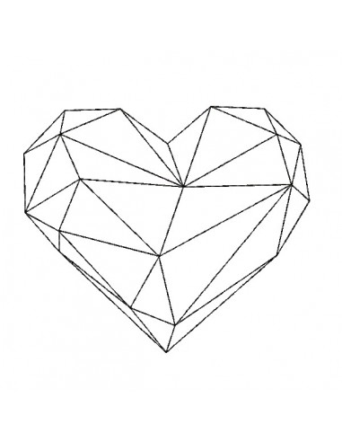 machine embroidery design origami heart