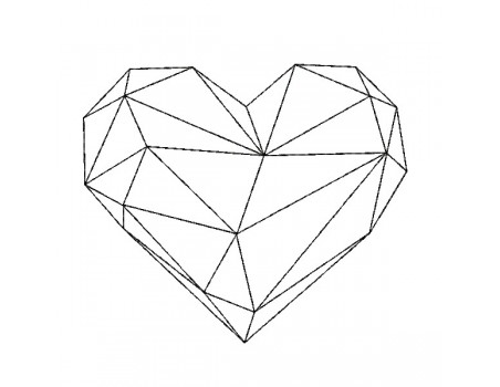 Motif de broderie machine coeur origami