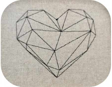 machine embroidery design origami heart