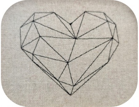 Motif de broderie machine coeur origami