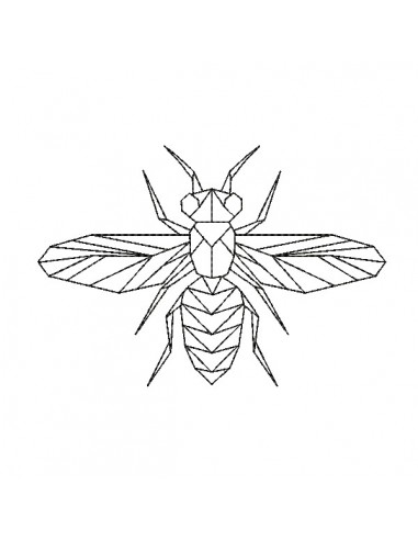 machine embroidery design origami bee