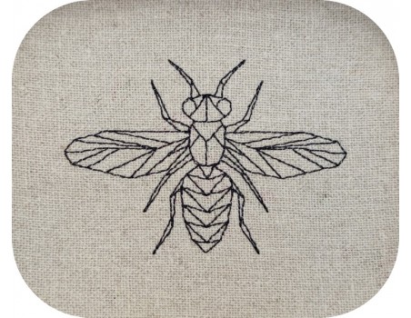 machine embroidery design origami bee