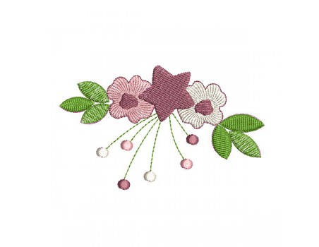 Motif de broderie machine couronne de fleurs