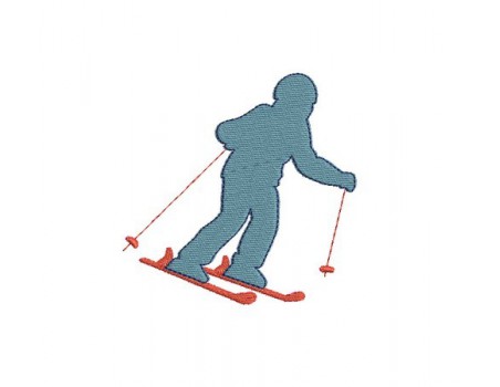 Motif de broderie skieur descente