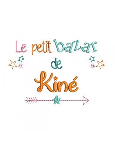 Motif de broderie texte bazar de kiné