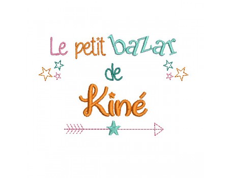 Motif de broderie texte bazar de kiné