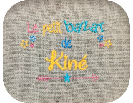 Motif de broderie texte bazar de kiné