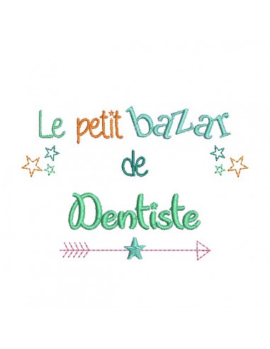 machine embroidery design text dentist Bazaar
