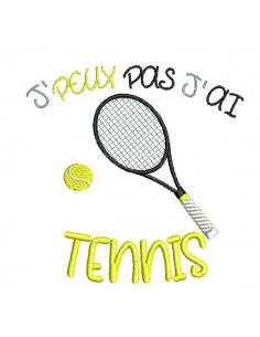 machine embroidery design  i can not  tennis