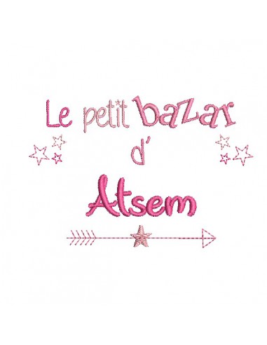 Motif de broderie texte bazar d' atsem