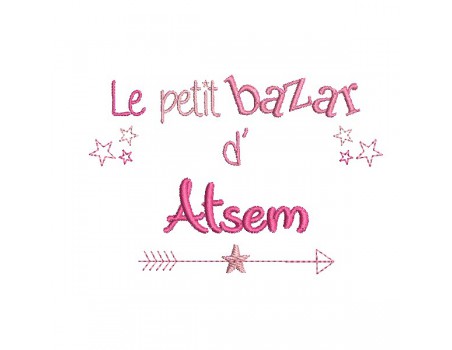 machine embroidery design text  school assistant Bazaar