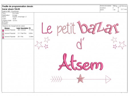 machine embroidery design text  school assistant Bazaar