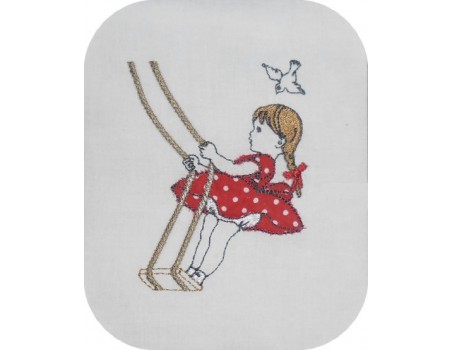 Motif de broderie petite fille