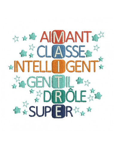 machine embroidery design   acrostic teacher