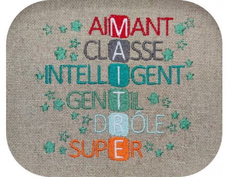 machine embroidery design   acrostic teacher