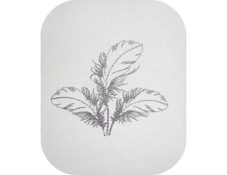 Motif de broderie redwork plumes