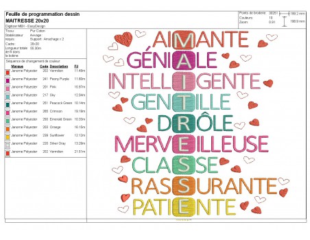 machine embroidery design   acrostic teacher