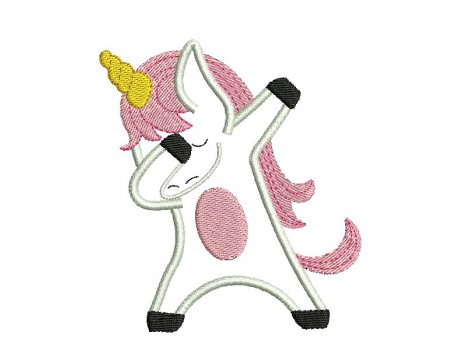 Motif de broderie machine  appliqué  dab licorne