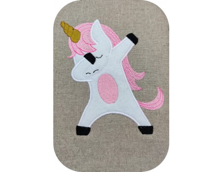 machine embroidery applique dabbin unicorn