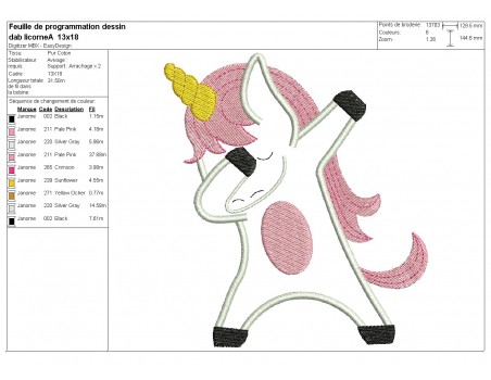 machine embroidery applique dabbin unicorn