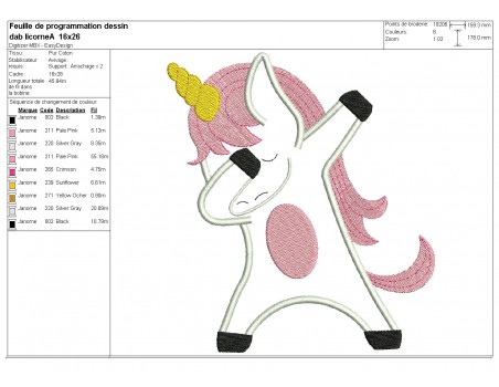 machine embroidery applique dabbin unicorn