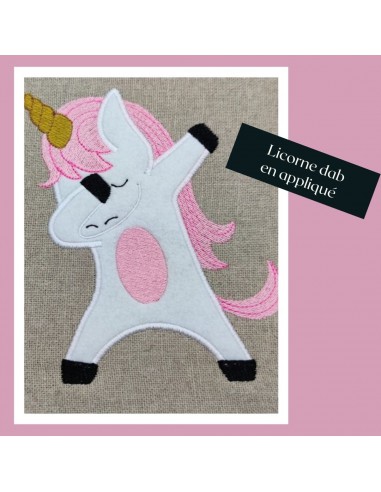 Motif de broderie machine  appliqué  dab licorne