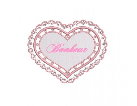 motif de broderie coeur ruban