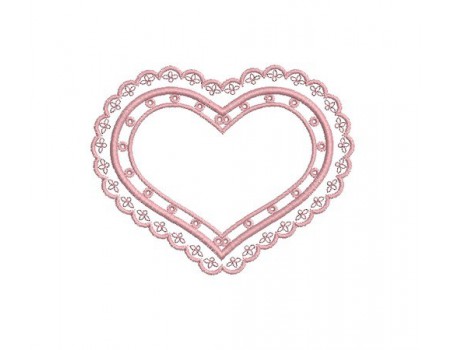 motif de broderie coeur ruban